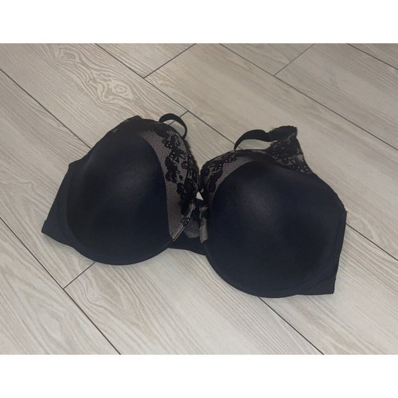 Olga GF7961A Cloud 9 Full Figure Underwire Bra Lined Lace Womens 38D Black - Picture 1 of 6